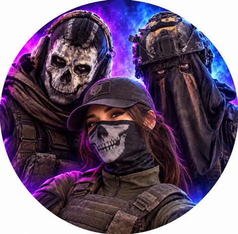 Sweetowlkate — neon portrait of the masked squad